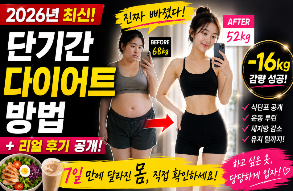 단기간 다이어트 감량 루틴과 요요 줄이는 방법으로 여름휴가 대비하기 단기간 다이어트 방법