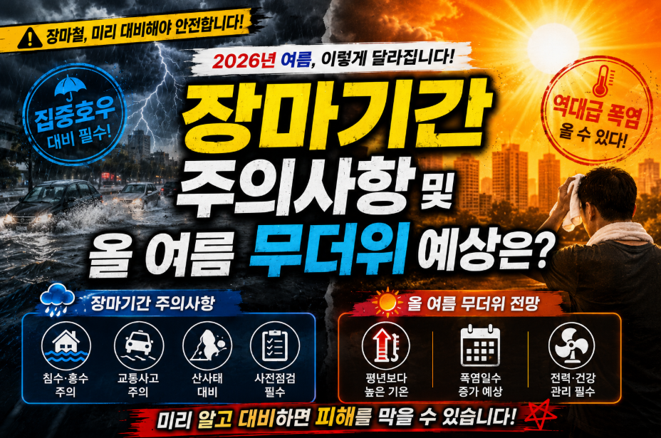 장마기간 및 주의사항