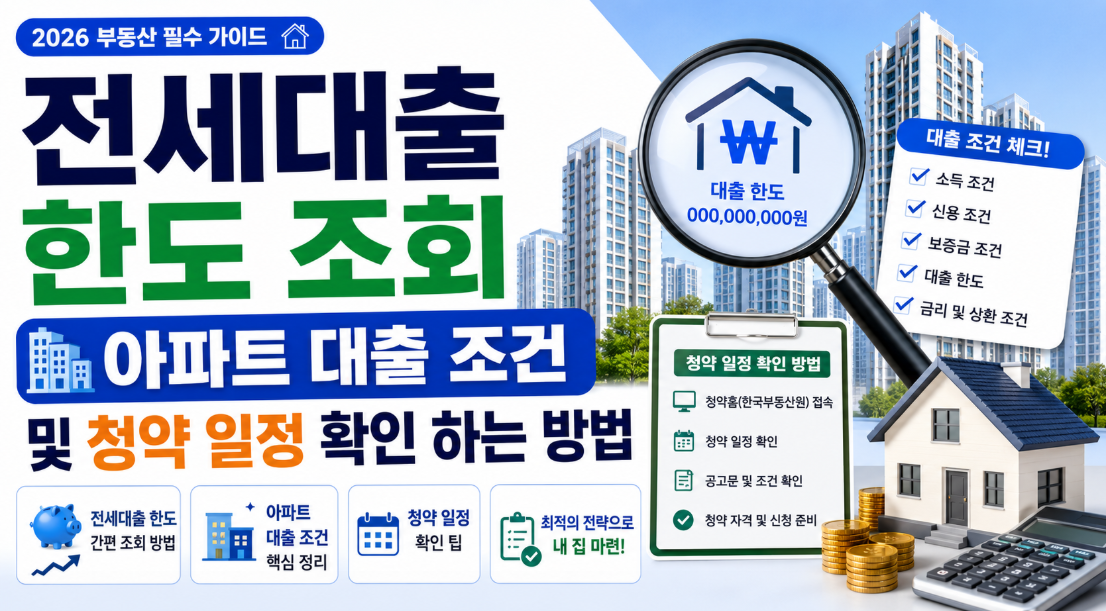 전세대출 한도 조회 아파트 대출 조건 및 청약 일정 확인 하는 방법 전세대출 한도 조회