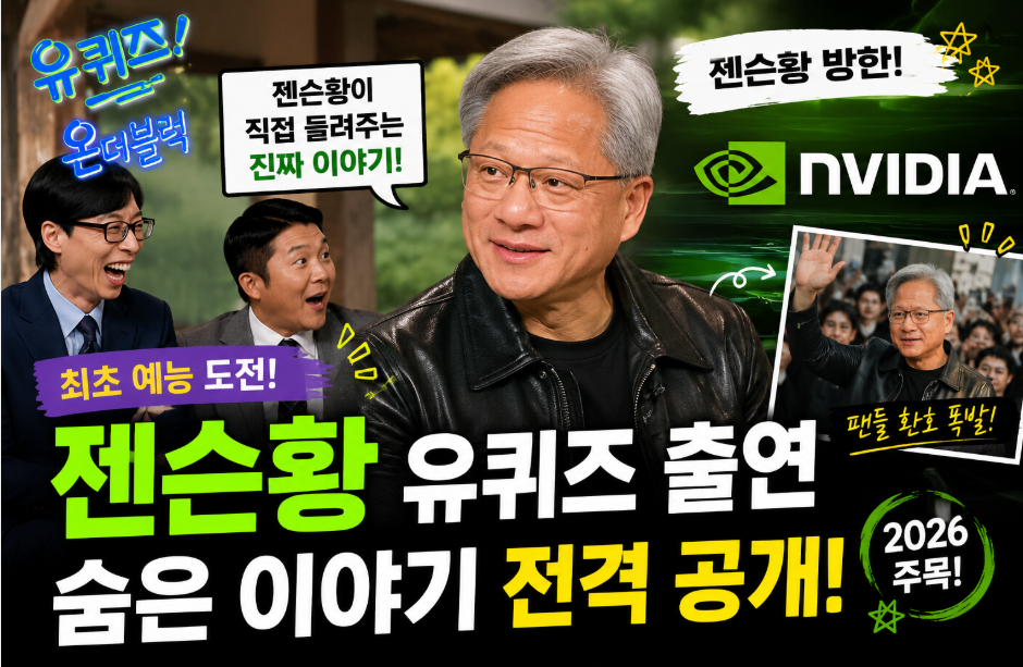 젠슨황 방한 유퀴즈 출연, 최초예능도전 숨은 이야기 전격 공개 젠슨황 방한