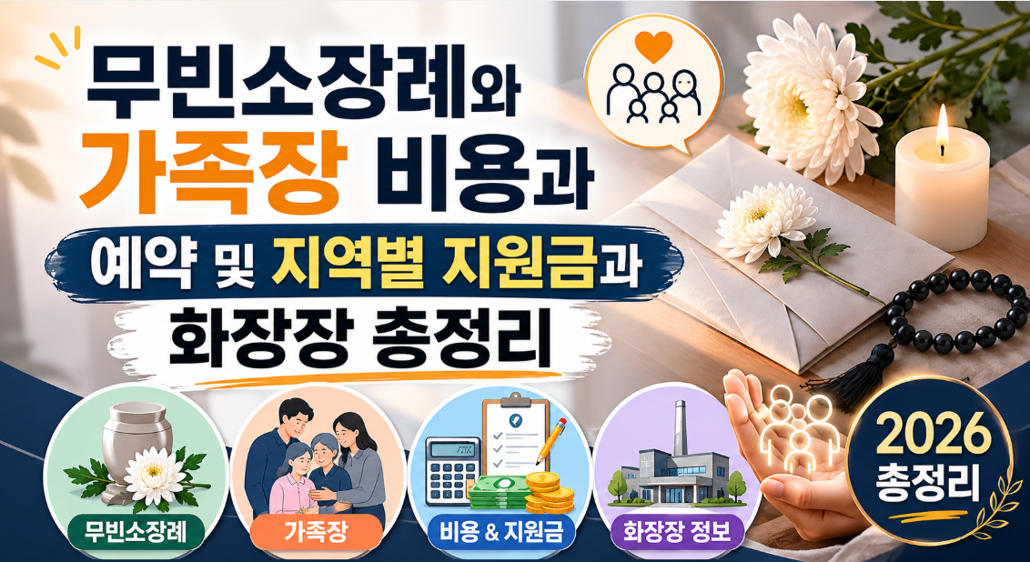 무빈소장례와 가족장 비용과 예약 및 지역별 지원금과 화장장 총정리 가족장 무빈소장례