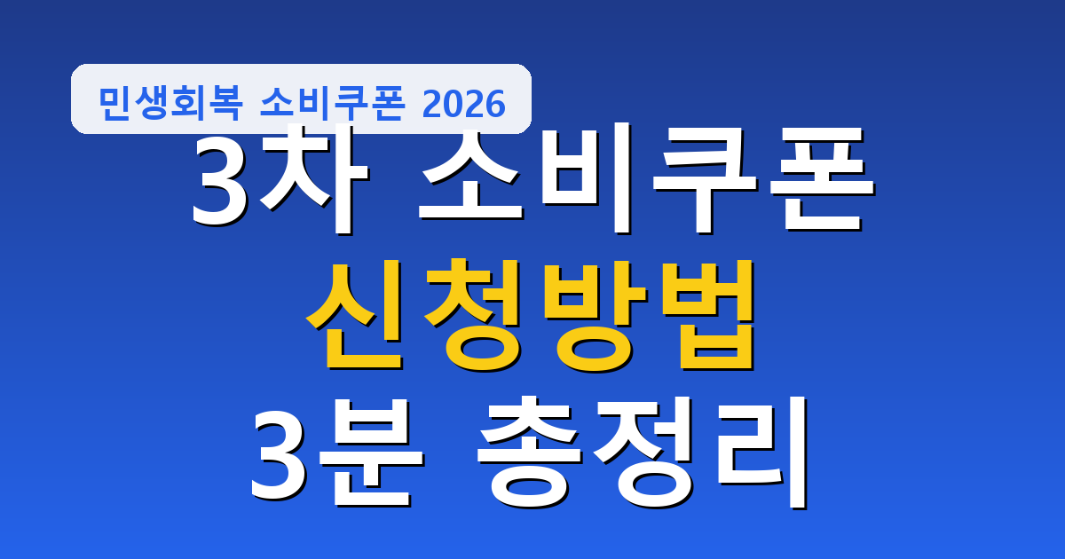 민생회복 소비쿠폰 신청방법